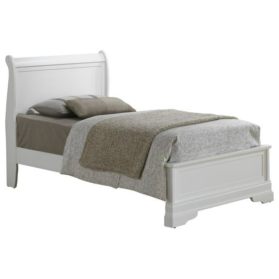 Glory Furniture Louis Phillipe Twin Bed in White Color