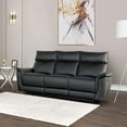 thumbnail image 2 of Furniture of America Telimate Leather Padded Reclining Sofa in Black, 2 of 8