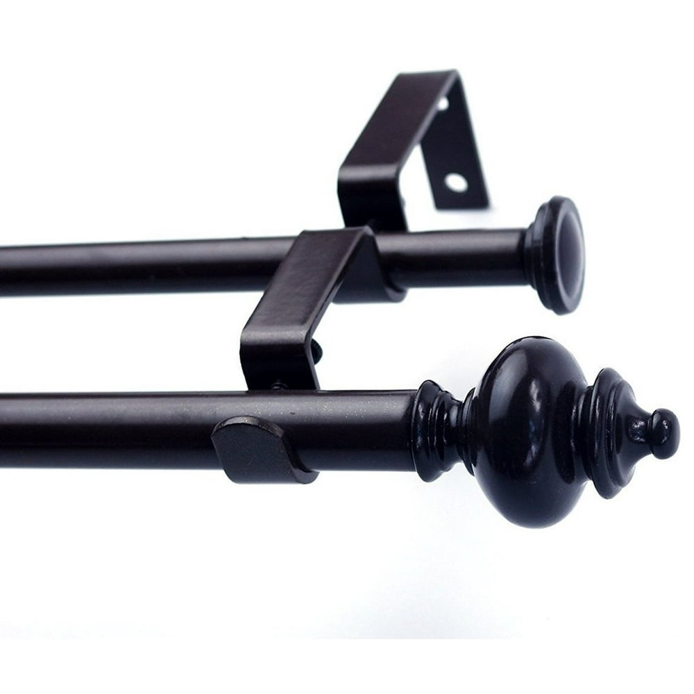 Urbanest Round Urn Double Curtain Rod Set, 5/8", 84"120", Bronze