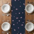 thumbnail image 5 of Pink Cherry Blossoms Table Runner - 72 Inch Long, Kitchen Dining Table Runner Dresser Scarves, Japanese Crane Navy Blue Farmhouse Decor for Coffee Tables Wedding Party Banquet, 5 of 7
