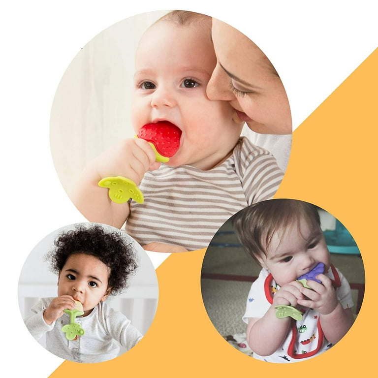 Infants Baby Teething Toys Soft Silicone Animals Fruit Flowers
