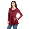 thumbnail image 2 of Women's Long Sleeve Scoop Neck Tunic Top, 2 of 4