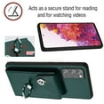 thumbnail image 7 of Wallet Case Compatible for Samsung Galaxy S20 FE with Card Holder, Rotation Finger Ring Kickstand Card Slots Case, Classic PU Leather Shockproof Magnetic Button Cover for Galaxy S20 FE, Green, 7 of 7