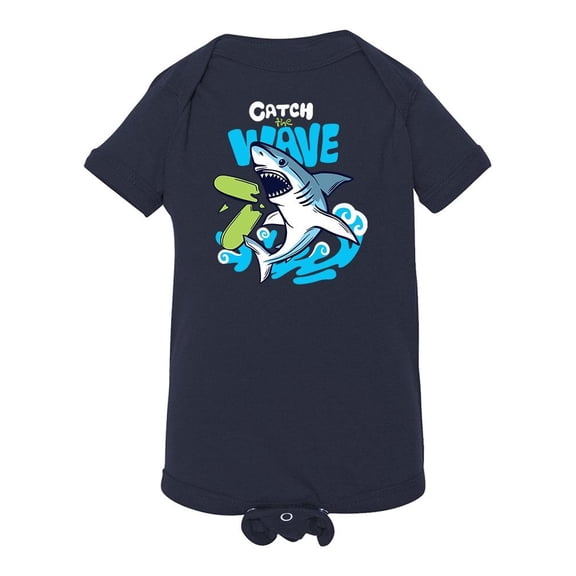 Catch The Wave Shark Attack Bodysuit Infant -Image by Shutterstock,  Newborn