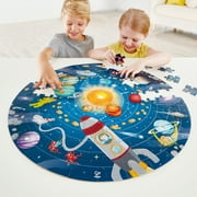 Hape Solar System Round Puzzle, 102 Large Wood Pieces