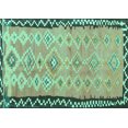thumbnail image 1 of Ahgly Company Machine Washable Indoor Rectangle Oriental Turquoise Blue Traditional Area Rugs, 5' x 7', 1 of 4
