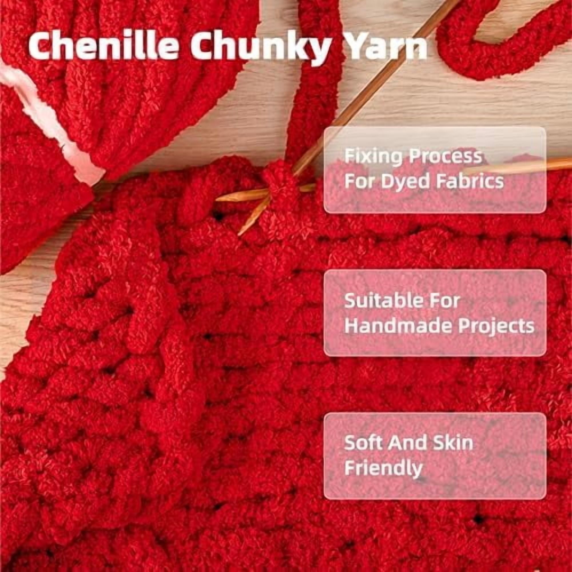 Chunky Yarn for Hand Knitting, 8 Packs Chunky Chenille Yarn for Crocheting, Bulky Thick Fluffy Yarns for Knitting, Super Bulky Blanket Yarns for Handcrafts 2045g (72oz) 245 Yards (224m)