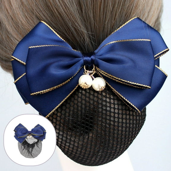 KAKOWELY Bun Hair Net for Dancer Bowknot Bun Hair Cover 1Pcs for Air Hostess and Hotel Waitress
