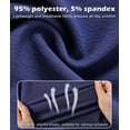 thumbnail image 3 of 2-Piece Men's Casual Button Down Shirt and Loose Pants Set Lightweight Stretch for Vacation Navy Blue XL, 3 of 7