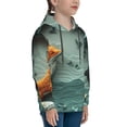 thumbnail image 3 of Fotbe Paper Fox Crow Fantasy Pattern Youth Pullover Hooded Sweatshirt, Boys Hoodie, Kangaroo Pocket Hoodie for Kids Girls -Medium, 3 of 6