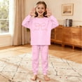 thumbnail image 4 of Kids Pajamas Set Holiday Bowknot Print Long Sleeve Crewneck Top with Pants Soft Two Piece Outfit Girl Clothes Size 5-6 Years, 4 of 6
