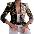 thumbnail image 2 of PVCS Women Buttons Long Sleeve Print Pockets Office Coat Cardigans Suit Jacket Outwear Top, 2 of 5