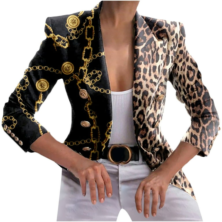 Kayannuo Womens Suit Jacket Floral Blazer Clearance Fall Print Blazers for Women Business Casual Woman Buttons Long Sleeve Print Pockets Office Coat