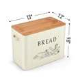thumbnail image 5 of Walchoice Bread Box with Bamboo Lid for Kitchen Countertop, Farmhouse Metal Bread Storage Container Organizer, 13” x 7.2” x9.8” - Cream, 5 of 7