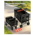 thumbnail image 2 of Double Decker Wagon Collapsible 300L, 450lbs Heavy Duty Folding Cart - Extended Outdoor Utility Wagon for Camping, Beach, Groceries, 2 of 9