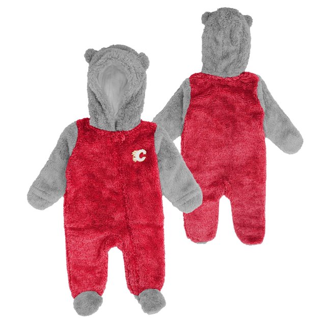 Newborn Calgary Flames Game Nap Teddy Fleece Bunting Pram - Size 3-6 Months