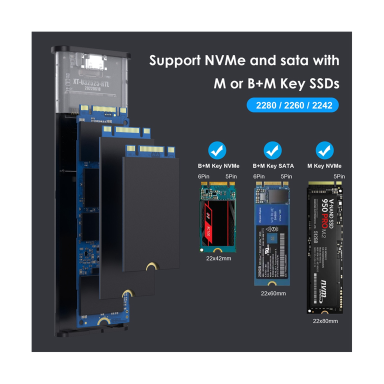 Ssd Reader Buy The Cruxtec NVMe & NGFF Dual Protocol M.2 SSD To USB-C Enclosure -... ( M2NC3-SG ) Online - /pacific Nvme Ssd Enclosure