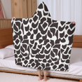 thumbnail image 5 of White and Black Of Leopard Print Hooded Bath Towel，60"x35" for Ages 3 To 12 Kids, Quick Dry Lightweight Soft Microfiber Hood Beach Towel Cover Up for Kids, 5 of 7