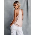 thumbnail image 3 of Ekouaer Women's Silk Satin Camisole Tank Tops V Neck Sleeveless Spaghetti Straps Blouse Casual Racerback Shirt, 3 of 6
