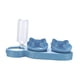 thumbnail image 4 of Cuencos triples para gatos, cuencos elevados e inclinados para agua y comida, suministros para mascotas, bebederos automáticos para exteriores, Azul claro, 4 of 9