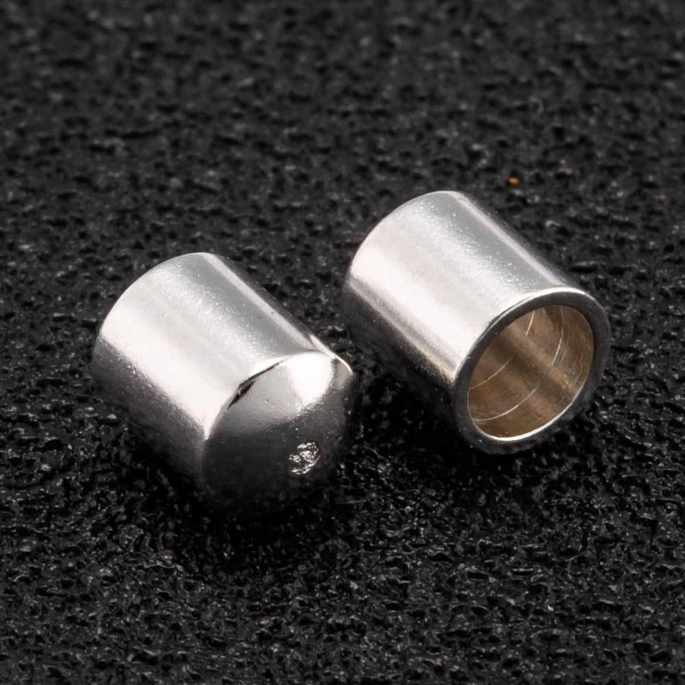 Brass Cord Ends End Caps Long-Lasting Plated 925 Sterling Silver Plated 5x4mm Inner Diameter: 3mm