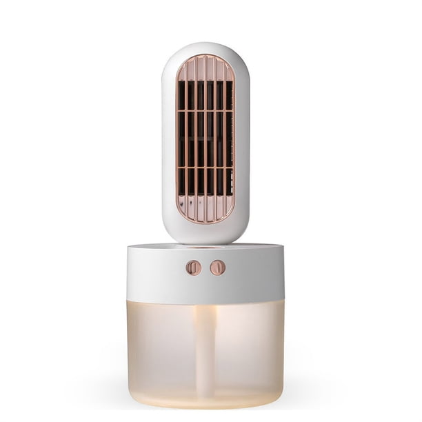 Toystoory Ventilador de pulverización de niebla de agua Recargable 3 velocidades Humidificador de apagado automático de escritorio de oficina Electrodomésticos Blanco