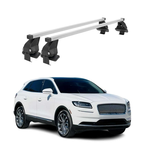 Smooth Roof Rack For Lincoln Nautilus 2019-2023 Silver Cargo Carrier Cross Bar