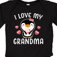thumbnail image 4 of Inktastic I Love My Grandma with Cute Penguin and Hearts Girls Long Sleeve Baby Bodysuit, 4 of 5