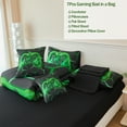 thumbnail image 2 of ZRNBAST Gamer Bedding Set Twin Size 7 Pieces Green Game Console Bed in A Bag Game Theme Kids Comforter Set for Boys Girls Teen 3D Green Fire Gamepad Gaming Bedroom Collections(Green,Twin), 2 of 8