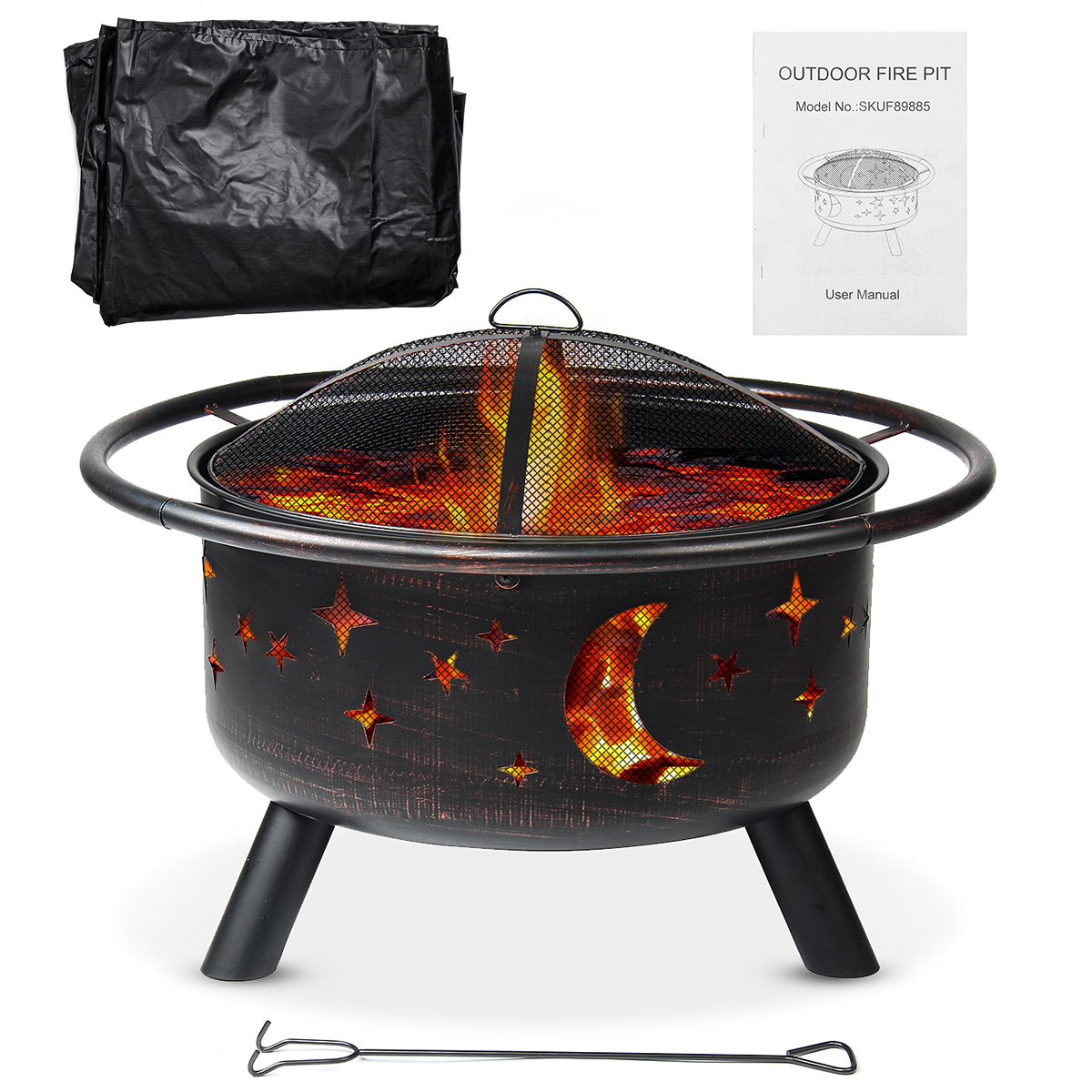 Fire Pits & Outdoor Fireplaces Outdoor Heating 43 Round Metal Fire Pit