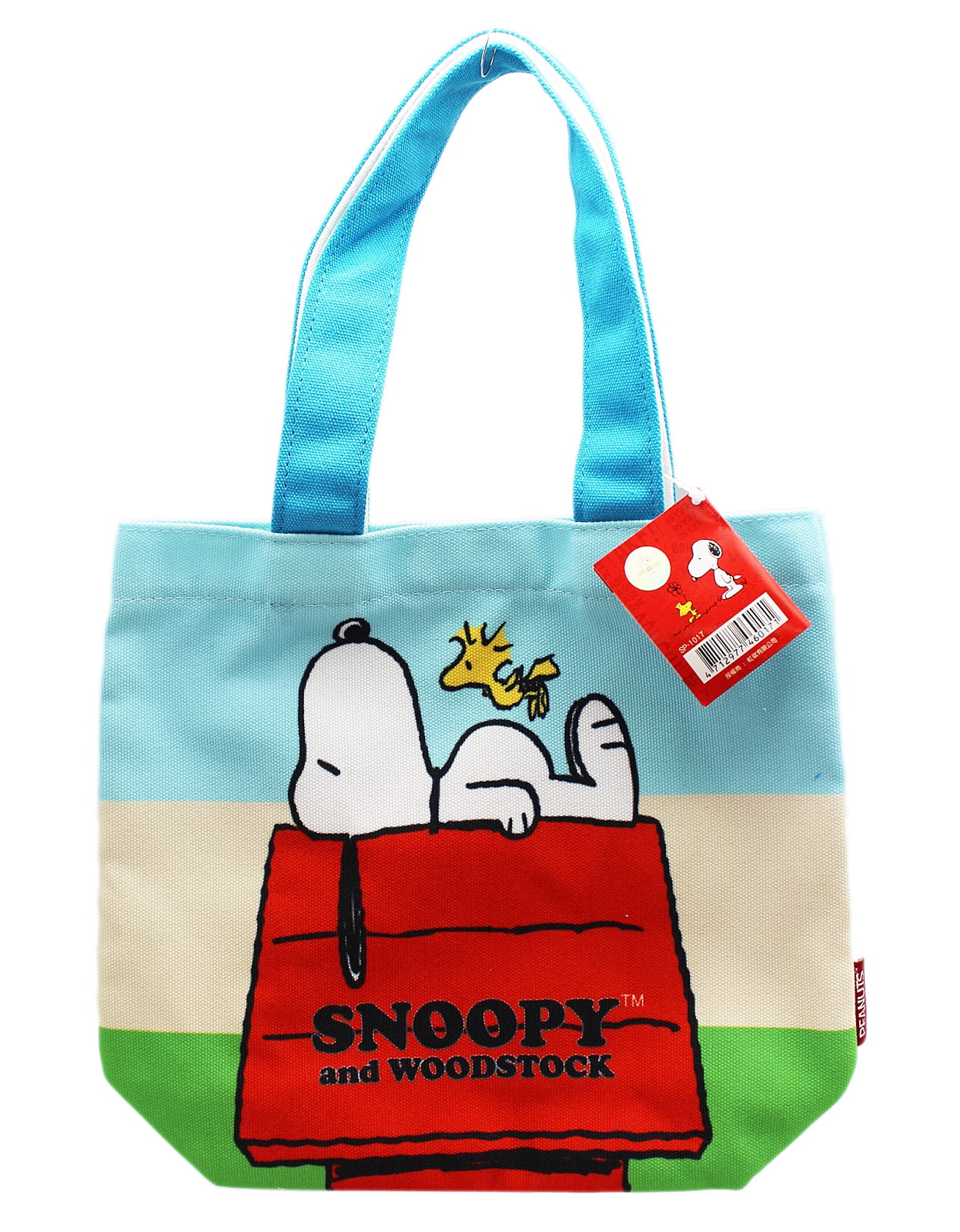 Snoopy Laying on Doghouse Graphic Mini Canvas Tote Bag