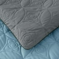 thumbnail image 6 of Chezmoi Collection Bernard 7-Piece Queen Bed in a Bag Comforter Set with Sheets, Lightweight Comforter Gray Light Blue Charcoal Patchwork Quilted Medallion Bedding Set for All Season, 6 of 9