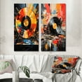 thumbnail image 1 of Designart "Retro Disc Popart Dreams II" Vinyl Records Wall Art Set Of 2 - Multi-Color Fashion Canvas Set For Living Room Decor, 1 of 6