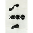 thumbnail image 3 of Kingston Brass  Victorian Three-Handle Tub and Shower Faucet Brushed Nickel Brushed, 3 of 5
