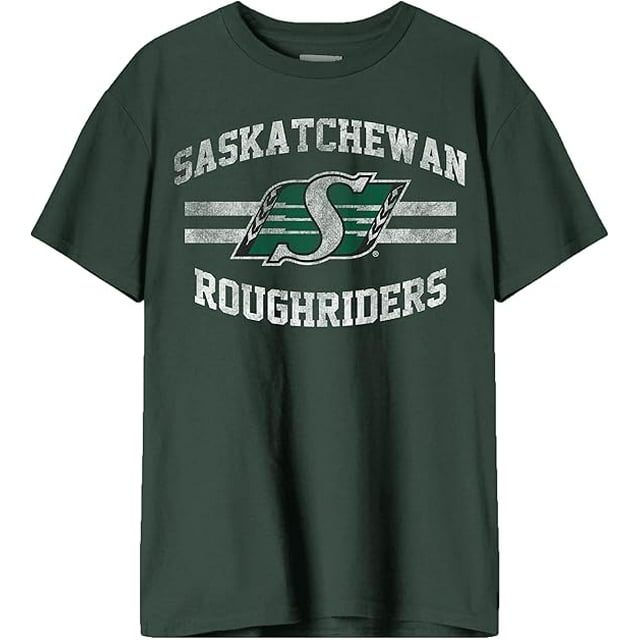 CFL Saskatchewan Roughriders Varsity Vert Forêt Vintage T-Shirt 2X-Grand