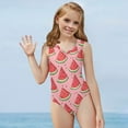 thumbnail image 5 of FOR U DESIGNS Watermelon One Piece Swimsuit for Girls 13-14 Years Old Pink Sleeveless Swimwear Leotards for Dancing Swimming Quick Dry Bathing Suit, 5 of 8