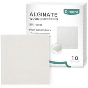Dimora Calcium Alginate Wound Dressing Soft and Highly Absorbent Non-Stick Padding 4'' x 4'' 10 Pads