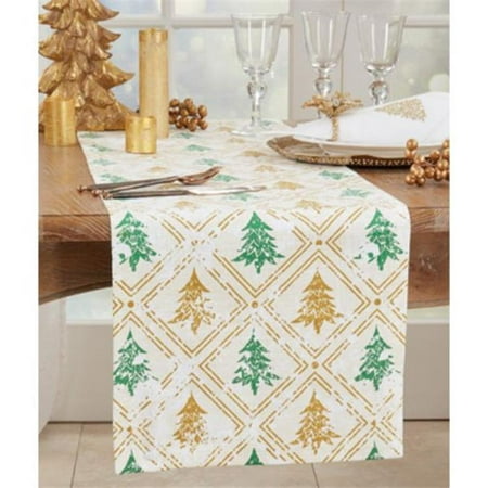

Saro Lifestyle 151.GL1490B 14 x 90 in. Christmas Trees Table Runner Gold