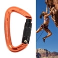 thumbnail image 1 of Auto Locking Climbing Clip, Abrasion Proof  Compatibility D Shaped Locking Clip  for Rescue Manipulations Gold Black,Orange Black,All Black, 1 of 7