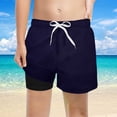 thumbnail image 2 of Boys Swim Trunks with Compression Liner Toddler Swimsuit Boy Swim Shorts Bathing Suits Boxer Brief Swimming Trunks, 2 of 4