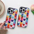 thumbnail image 2 of Daub Loving Heart Multi Color Bumper Phone Case for iPhone 13 Pro Max Women Cellphone Protective Cover Fashion Cases for iPhone 13ProMax 6.7", 2 of 5