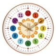 thumbnail image 2 of Reloj de pared de 3 piezas que Reloj de enseñanza de para que aprenden a aprender sin tictac perfecl reloj de pared, 2 of 8