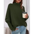 thumbnail image 2 of Suéter PRETTYGARDEN 2025 Cuello Alto Mangas Murciélago Verde Militar XXL, 2 of 8