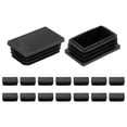 thumbnail image 1 of Uxcell 16 Pcs 2 x 1 3/16 Inch Tapones de Extremo Rectangulares para Tubos Metálicos, Patas de Sillas, Mesas, Estanterías, Negro, 1 of 6
