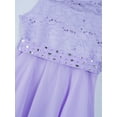 thumbnail image 3 of iEFiEL Girls Sequined Lace Chiffon Flower Girl Dress 2 Layers Wedding Birthday Party Dress Lavender 2, 3 of 7