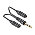 thumbnail image 3 of Cable adaptador divisor en Y, cable para altavoz, conector jack, adaptador macho a 2 hembra de 6,35 mm para altavoces de guitarra Doble canal, 3 of 8