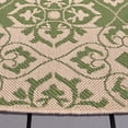 thumbnail image 4 of SAFAVIEH Courtyard Austin Geometric Indoor/Outdoor Area Rug, 7'10" x 7'10" Round, Green/Cream, 4 of 9
