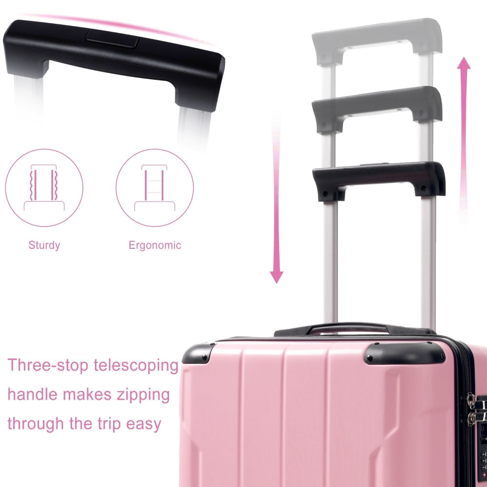 20-Inch Hardshell Carry-On Luggage, Lightweight ABS Suitcase with Spinner Wheels, TSA Lock & Packing Cubes