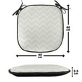 thumbnail image 4 of Grey Chair Seating Cushion Set of 6, Vintage Chevron Pattern with Pale Pastel Colors Zig-zag Inverted V-Shaped Image, Seat Pads for Office with Anti-slip Backing, 16"x16", Yellow Grey, by Ambesonne, 4 of 7