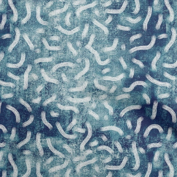 oneOone Silk Tabby Teal Blue Fabric Brush Stroke Sewing Craft Projects Fabric Prints By Yard 42 Inch Wide